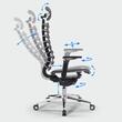 Scaun ergonomic executive EQUALIZER sistem spinal adaptiv, reglaje avansate, tetieră, cadru metalic, negru