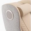 Fotoliu de masaj fix cu taburet, MIYABI, cu role 3D, functie de incalzire, bluetooth si airbaguri, material textil si piele sintetica culoare crem