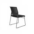 Scaun conferinta EVO, spătar din plastic, șezut tapițat, bază metalică neagră