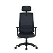 Scaun de birou ergonomic Sunset cu tetiera si brate reglabile, material Air file culoare negru, baza din polipropilena