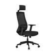 Scaun de birou ergonomic Sunset cu tetiera si brate reglabile, material Air file culoare negru, baza din polipropilena
