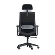 Scaun de birou ergonomic Sunset cu tetiera si brate reglabile, material Air file culoare negru, baza din polipropilena