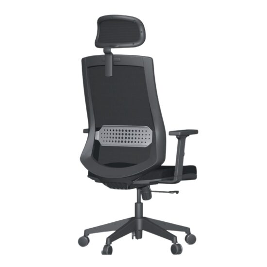 Scaun de birou ergonomic Sunset cu tetiera si brate reglabile, material Air file culoare negru, baza din polipropilena