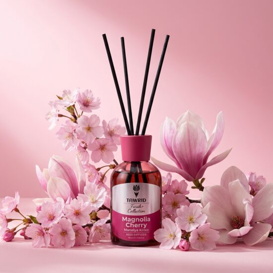 Odorizant camera cu betisoare si mostra de parfum inclus, Farah Plus, magnolie si flori de cires, 100ml