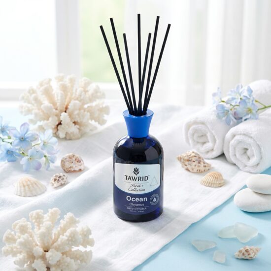 Odorizant camera cu betisoare si mostra de parfum inclus, Farah Plus, ocean, 100ml