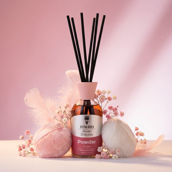 Odorizant camera cu betisoare si mostra de parfum inclus, Farah Plus, pudra, 100ml