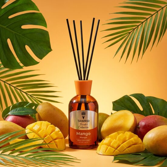 Odorizant camera cu betisoare si mostra de parfum inclus, Farah Plus, mango, 100ml