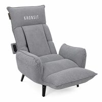 Fotoliu de masaj multifunctionat, MIRA, cu role 3D, functie de incalzire, material textil culoare gri inchis
